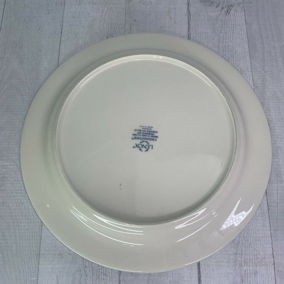 Lenox Chinastone POPPIES ON BLUE Red Flowers  Blue Leaves Dinner Plates Set of 2 - Picture 7 of 9